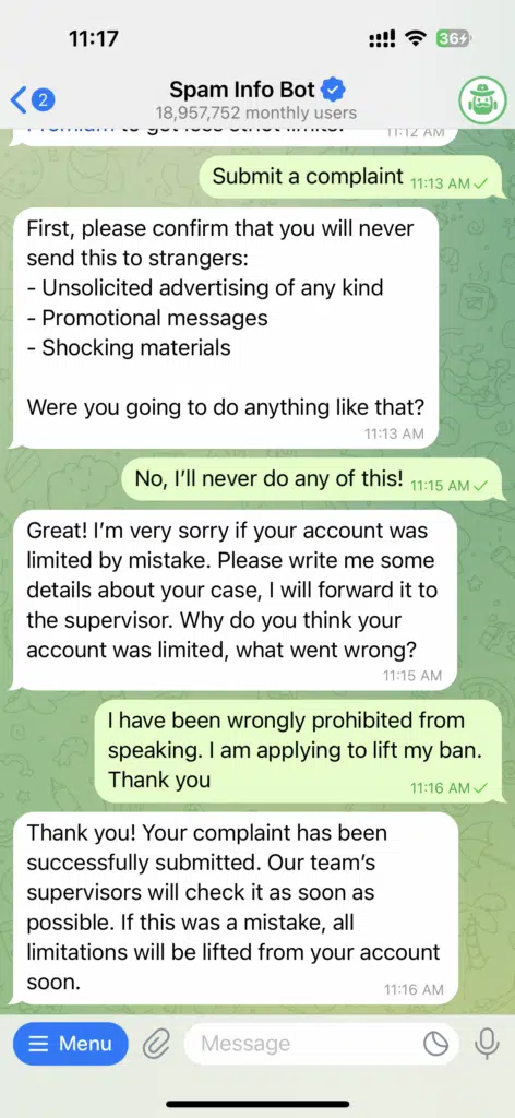 telegeram被限制说话如何解除